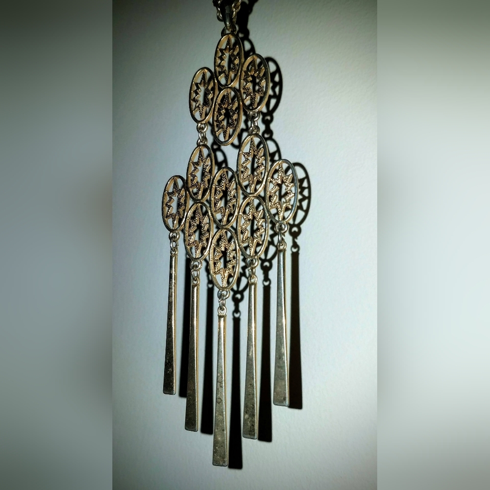 Necklace With Chic Star Pattern, Tassel Pendant
